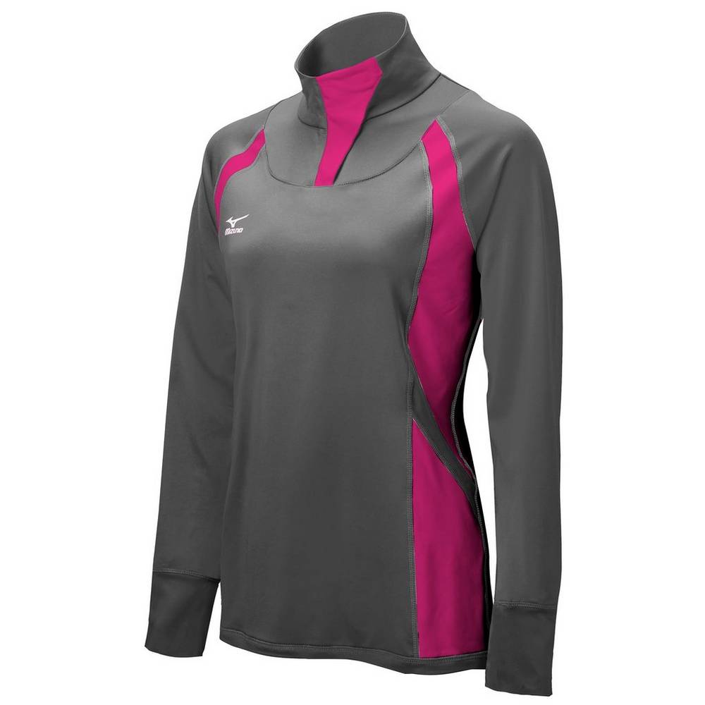 Giacca Mizuno Nine Collection: Drive Half-Zip Donna - Grigie/Rosa/Nere - 40273-EZGA